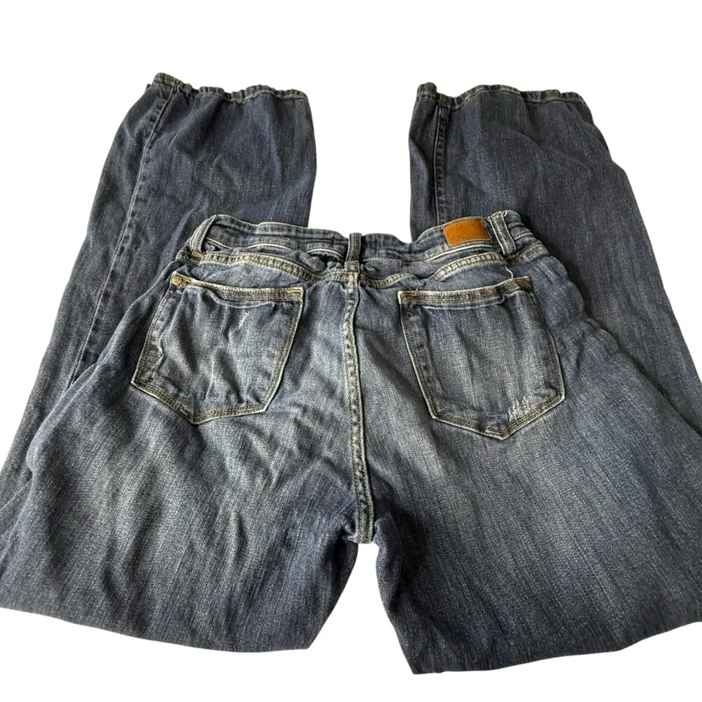 Judy Blue Los Angeles Dark Wash Straight Leg Jeans Size‎ 11/30 Distressed Denim